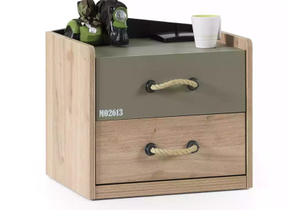 Nachttisch Nachtkonsole Schlafzimmer Holz Barun Kindernachttisch Grün
